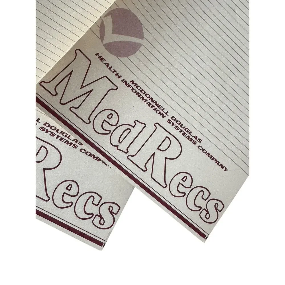 Vintage Note Pad McDonnell Douglas Health Information Systems Aviation Med Recs‎